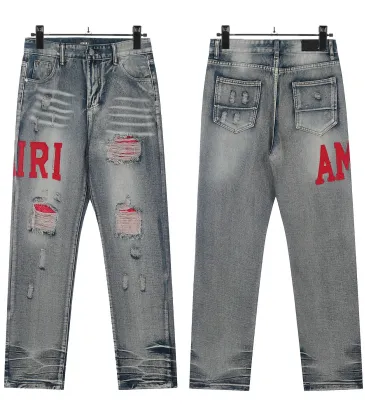 Amiri Classic Unisex Fully patched letter embroidered washed slim fit jeans #A48766