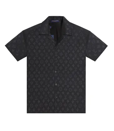 Louis Vuitton Short sleeve shirts for men Black/White #A50047