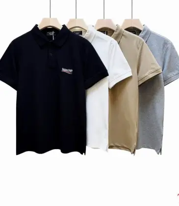 Balenciaga T-shirts Polo for Men Plaid collar Black/White/Red #A46584