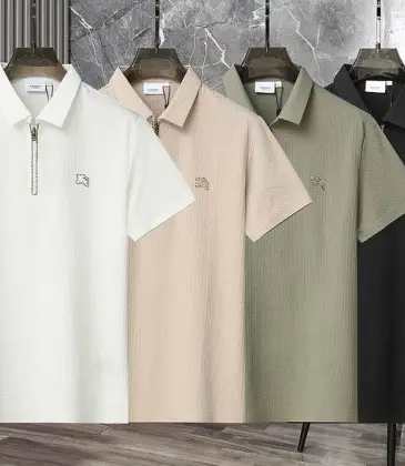 Burberry T-Shirts polo for MEN zipper Solid Color #A46575