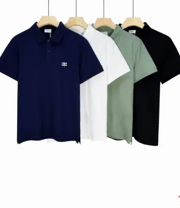 Celine T-Shirts Polo for MEN Solid Color Buttons Black/White #A46588