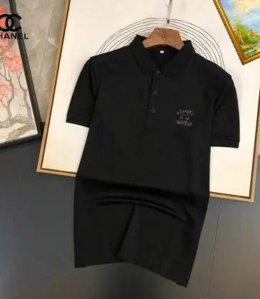 Chanel T-Shirts Polo for man Solid Color Buttons Black/White #A46591