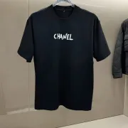 Ch**el T-Shirts Crew Neck  printing Black/White #A46407