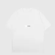 Ch**el T-Shirts Solid Color Crew Neck Black/White #A46473