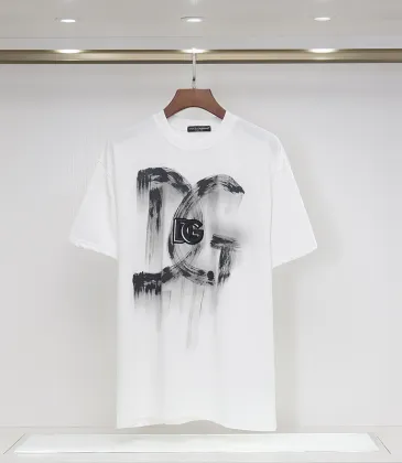 D&amp;G T-Shirts for MEN Embroidered Cotton Tees White/Black #A48637