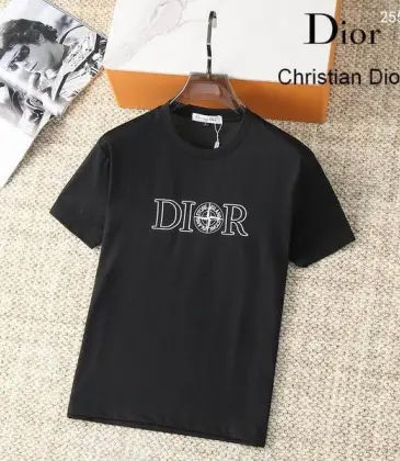 Dior T-shirts for men Crew Neck Black/White/Blue/Khaki/Grey Printing 47 letter #A46466