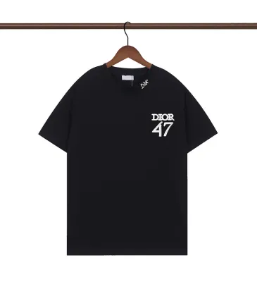 Dior T-shirts for men Letter Printing 47 Black/White #A48650