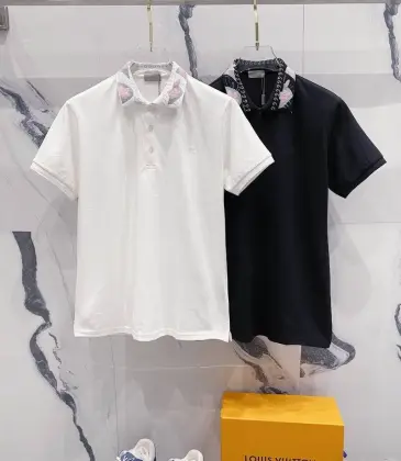 Dior T-shirts for men Printed collar Black/White #A46596