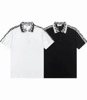 Dior T-shirts for men collar logo Black/White #A46599