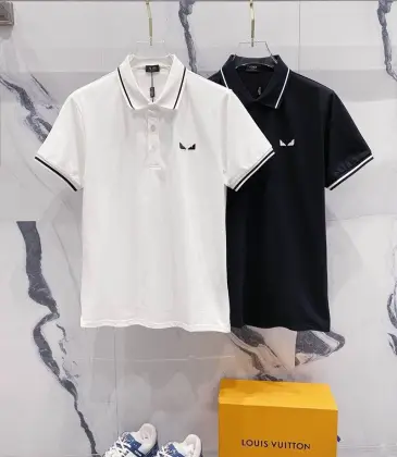 Fendi T-shirts Polo for men Cat's Eye Black/White #A46620