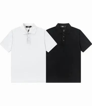 Fendi T-shirts Polo for men Pure black Pure white #A46623