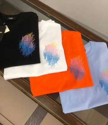 Fendi T-shirts for men Black/White/orange/grey #A47105