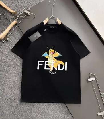 Fendi T-shirts for men Flying Dragon Black/White #A47114