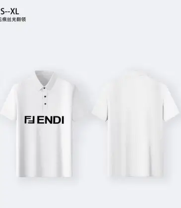 Fendi T-shirts for men Mercerized Black/White #A46627