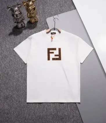 Fendi T-shirts for men logo printing Black/White #A47094