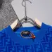 12Fendi T-shirts for men logo printing Black/White/Blue #A47099