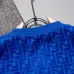 13Fendi T-shirts for men logo printing Black/White/Blue #A47099
