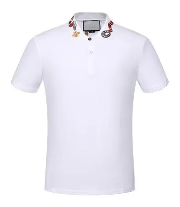 Gucci Solid Cotton polo with embroideries bee Kingsnake UFO men polo shirts #9100585