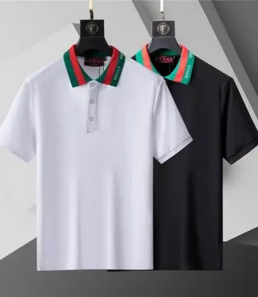 Gucci T-shirts for Gucci Polo Shirts collar logo Black/White #A46548