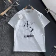 HERMES T-shirts for HERMES Polo Shirts horse Black/White #A47180