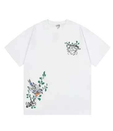 LOEWE T-shirts for MEN Bird embroidery Black/White #A48645