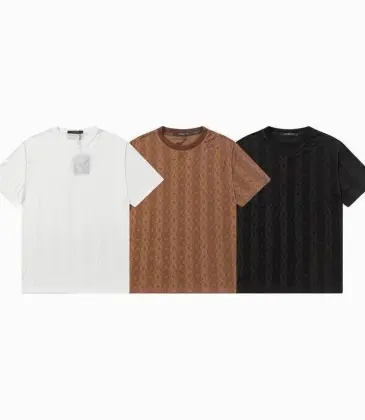 Louis Vuitton T-Shirts for AAAA Louis Vuitton T-Shirts Black/White/Khaki #A46788