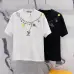 1Louis Vuitton T-Shirts for AAAA Louis Vuitton T-Shirts embroidery Black/White #A46744