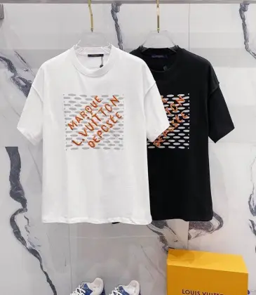Louis Vuitton T-Shirts for AAAA Louis Vuitton T-Shirts embroidery Black/White #A46748