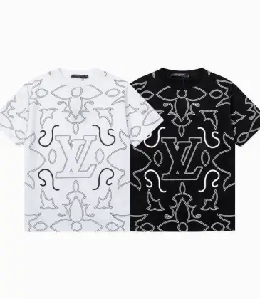 Louis Vuitton T-Shirts for AAAA Louis Vuitton T-Shirts embroidery Black/White #A46783