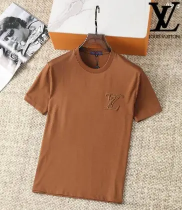 Louis Vuitton T-Shirts for Men Crew Neck Black/White/Blue/Khaki/ #A46441
