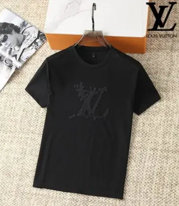 Louis Vuitton T-Shirts for Men Crew Neck Black/White/Grey Printing #A46430