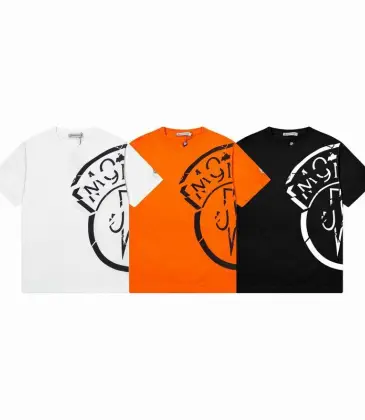 Moncler T-shirts for men Black/White/Orange #A47265