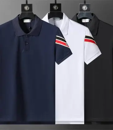 Moncler T-shirts for men Buttons Black/White/Blue #A46654