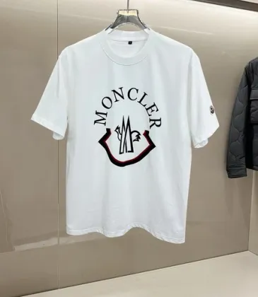 Moncler T-shirts for men Crew Neck  printing Black/White #A46410