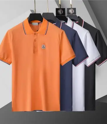 Moncler T-shirts for men Solid Color Black/White/Blue/Orange #A46657