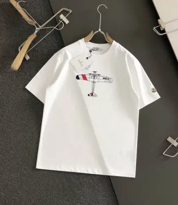 Moncler T-shirts for men airplane Black/White #A47256