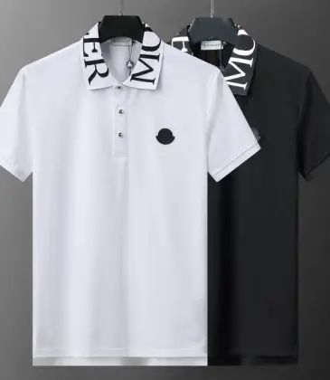 Moncler T-shirts for men collar logo Black/White  #A46652
