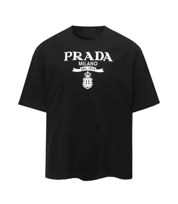 PRADA Short Sleeve Shirts for Men Cotton Milano Black/White #A49043