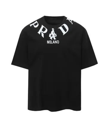 PRADA Short Sleeve Shirts for Men Cotton Milano Black/White #A49044