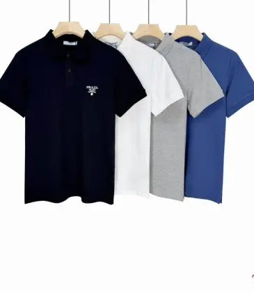 Prada T-Shirts Polo for Men Solid Color Black/White/Blue/Grey #A46677