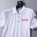 6Prada T-Shirts Polo for Men red logo Buttons Black/White #A46679