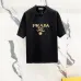 1Prada T-Shirts for Men 320g Black/White Classic logo embroidery #A53047