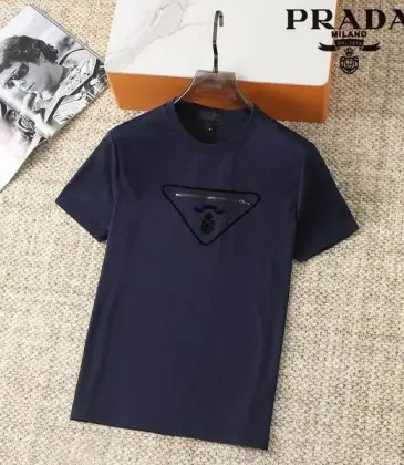 Prada T-Shirts for Men Crew Neck Black/White #A46428