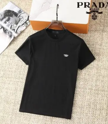 Prada T-Shirts for Men Crew Neck Black/White #A46429
