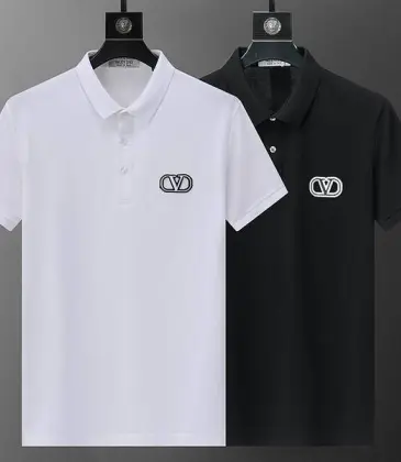 VALENTINO T-shirts Polo for men Pure black Pure white #A46701