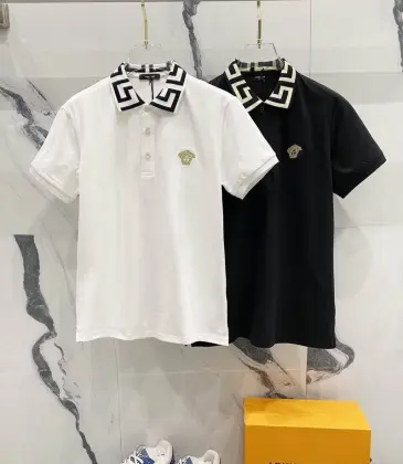 Versace T-Shirts Polo for Men t-shirts Printed collar Black/White  #A46686