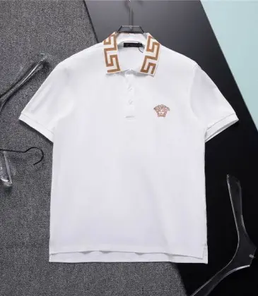 Versace T-Shirts Polo for Men t-shirts Printed collar Black/White #A46695