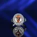 15Popular fashion simple white gold heart-shaped pink opal ring #999914512