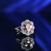 18Popular fashion simple white gold heart-shaped pink opal ring #999914512