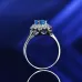 20Popular fashion simple white gold heart-shaped pink opal ring #999914512